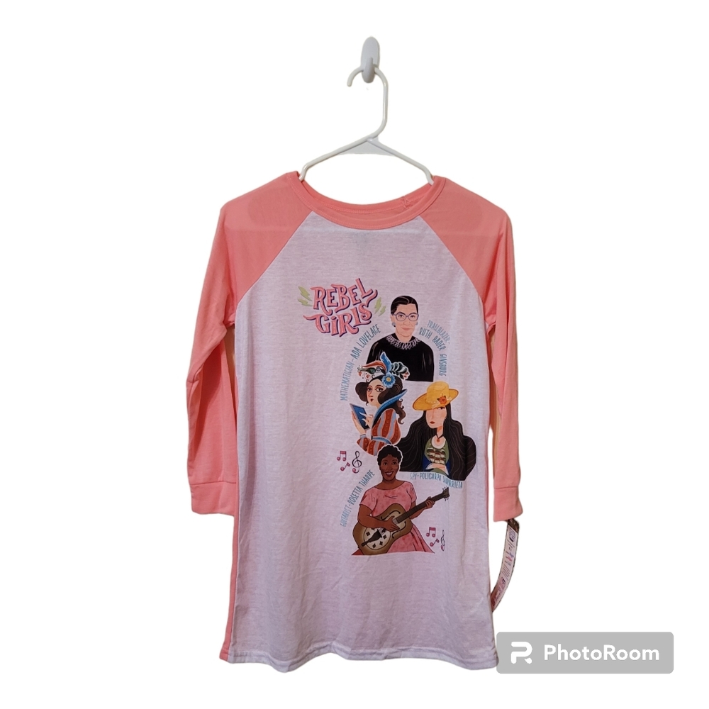 Girls REBEL GIRLS Nightgown Sleep Shirt Size 10 Ginsberg Tharpe Lovelace NWT